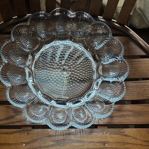 Indiana Glass deviled egg, and relish dish